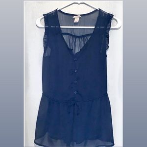 navy blue sleeveless top